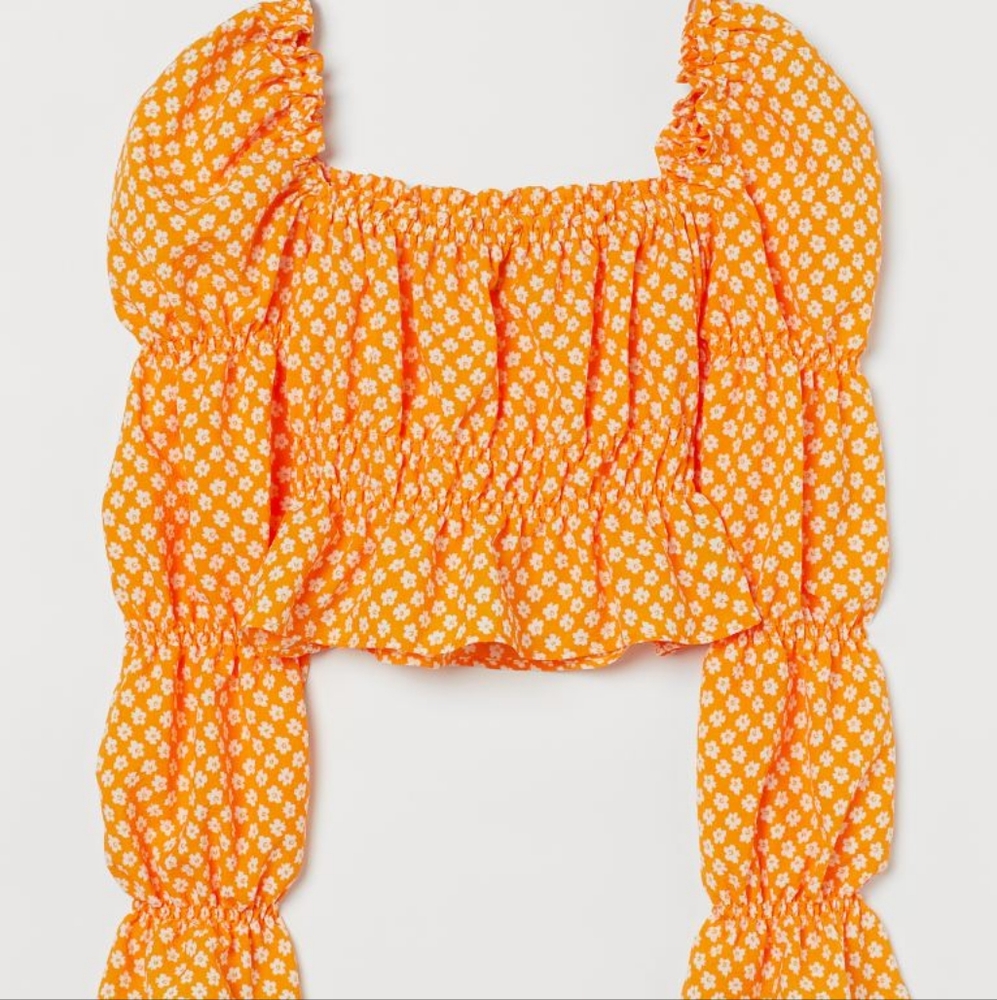 H&M orange floral top
